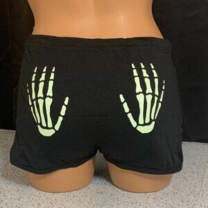 Victoria's Secret PINK Dorm Boyshort Shorts SKELETON Halloween GLOW-IN-THE-DARK
